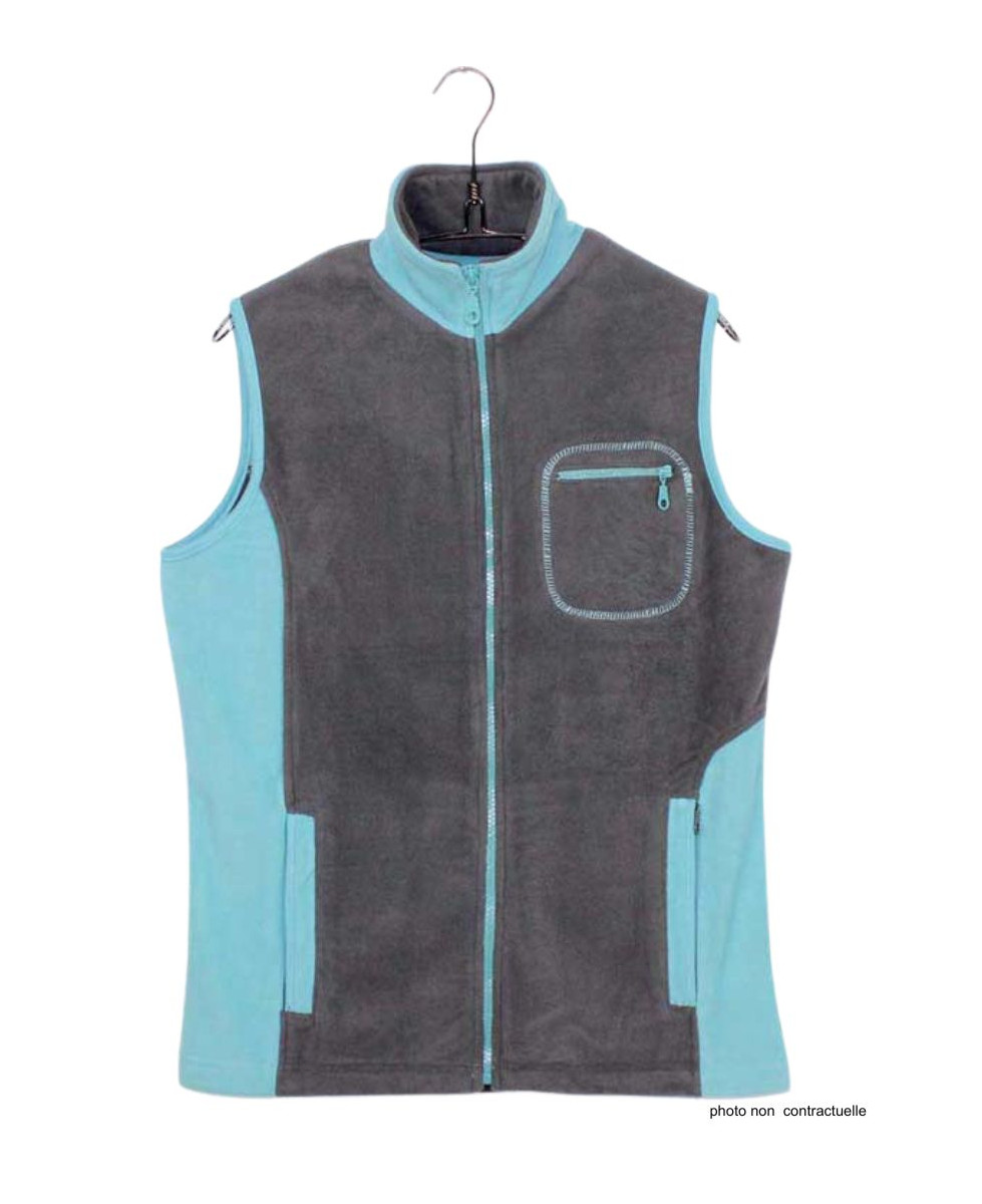 Gilet Polaire Femme Sans Manches Gris Turquoise : Chaleur et Style