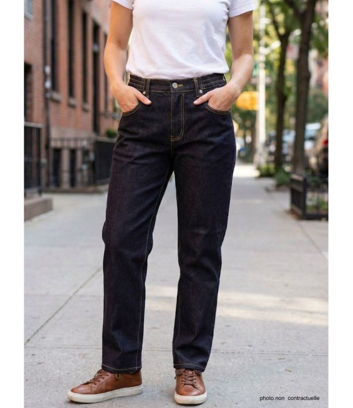 Jean Noir Taille Élastique Femme - Alliez Style & Aisance | Mode Directe