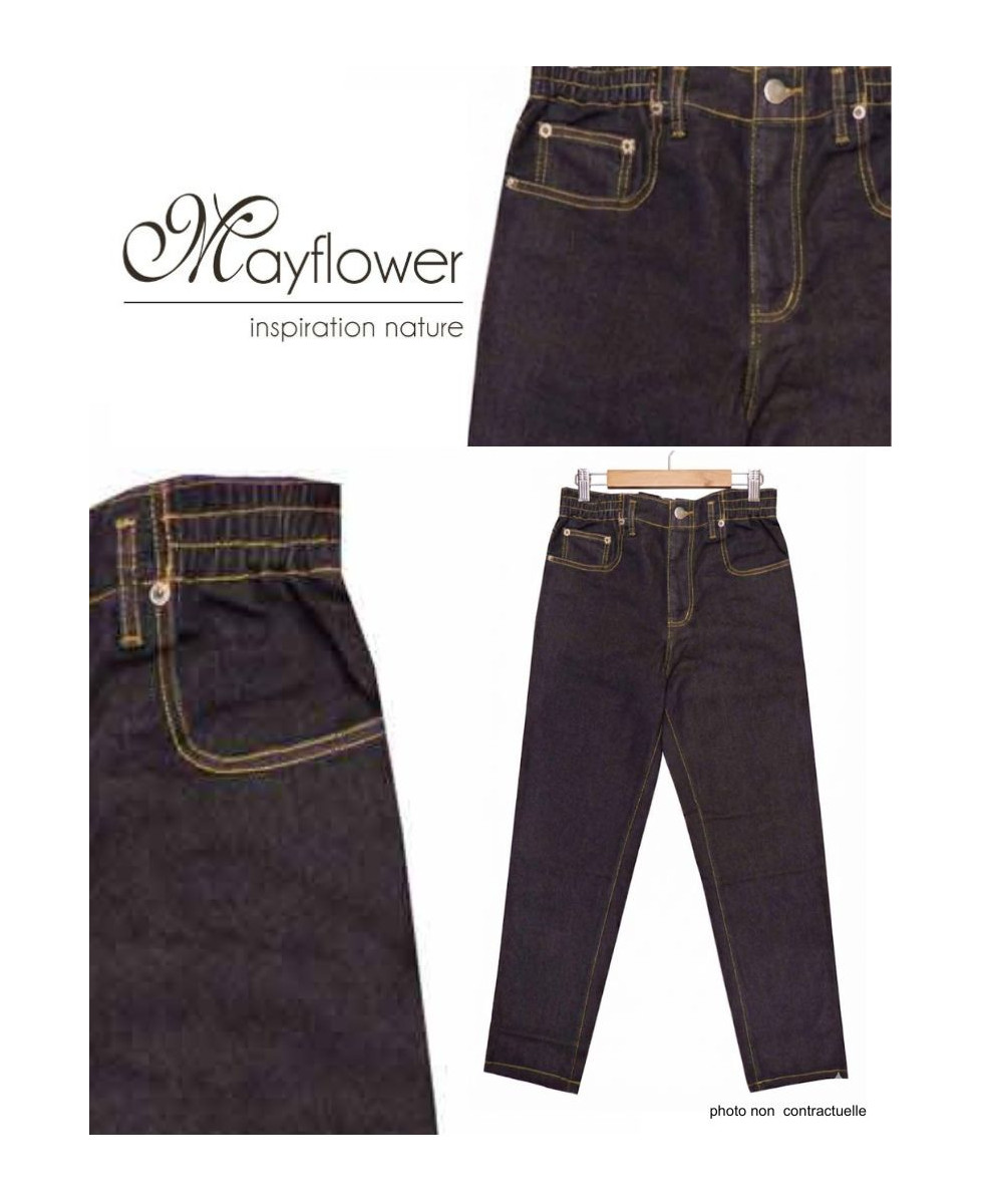 Jean Noir Taille Élastique Femme - Alliez Style & Aisance | Mode Directe