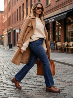 Jean Bootcut Femme Mayflower M957 : Confort Stretch & Taille Haute