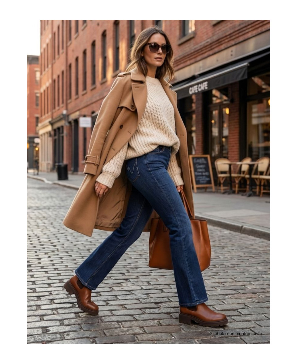 Jean Bootcut Femme Mayflower M957 : Confort Stretch & Taille Haute