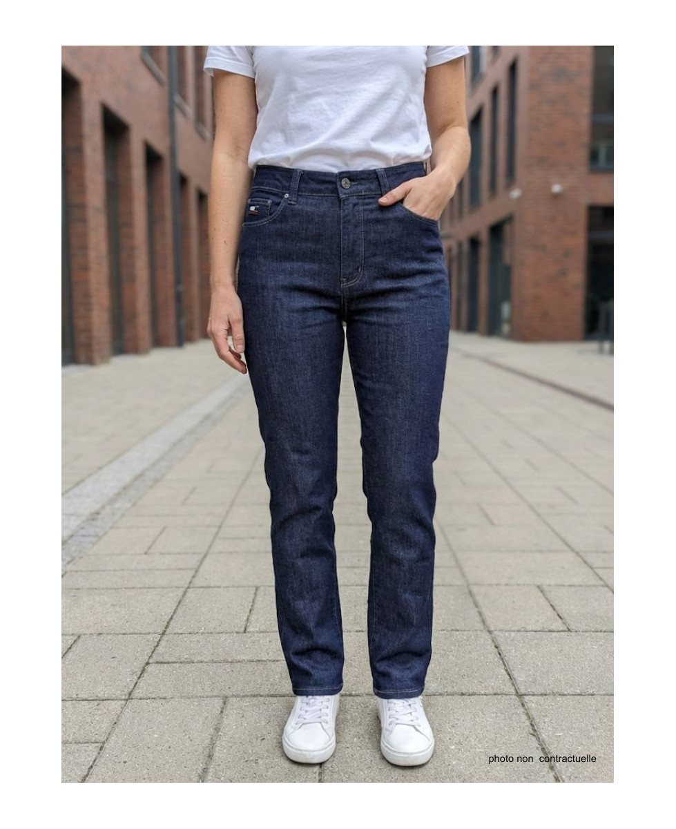 Jean Femme AXXANO : Taille Haute, Stretch & Confort - Bleu Brut