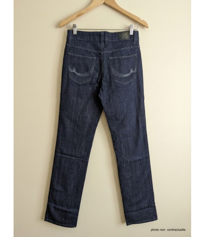 Jean Femme AXXANO : Taille Haute, Stretch & Confort - Bleu Brut