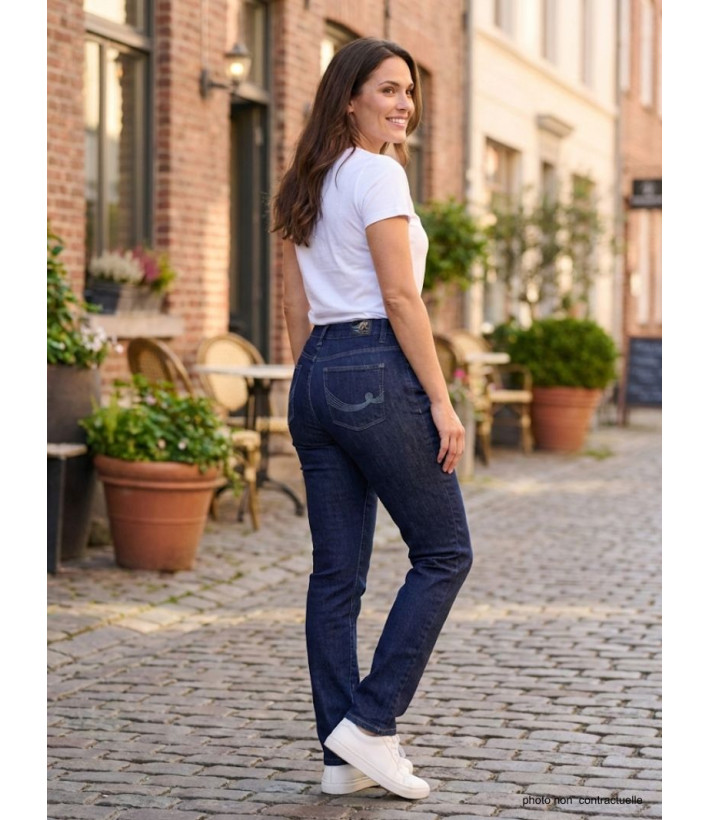 Jean Femme AXXANO : Taille Haute, Stretch & Confort - Bleu Brut