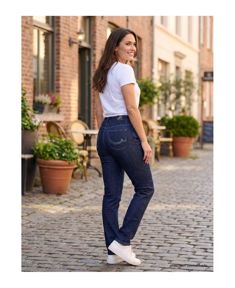 Jean Femme AXXANO : Taille Haute, Stretch & Confort - Bleu Brut