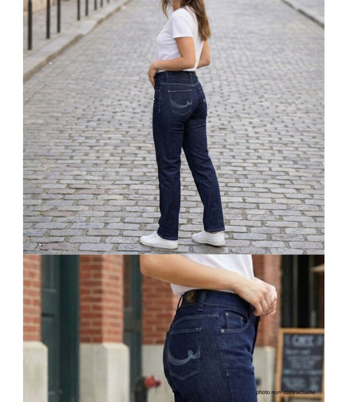 Jean Femme AXXANO : Taille Haute, Stretch & Confort - Bleu Brut