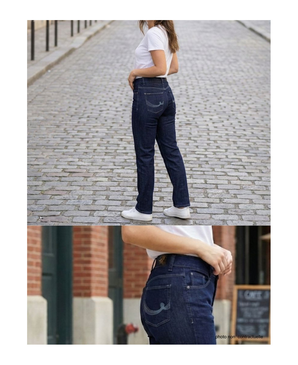 Jean Femme AXXANO : Taille Haute, Stretch & Confort - Bleu Brut