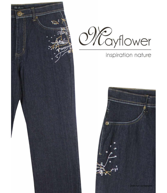 Jean femme SH1083 MAYFLOWER bleu denim extensible