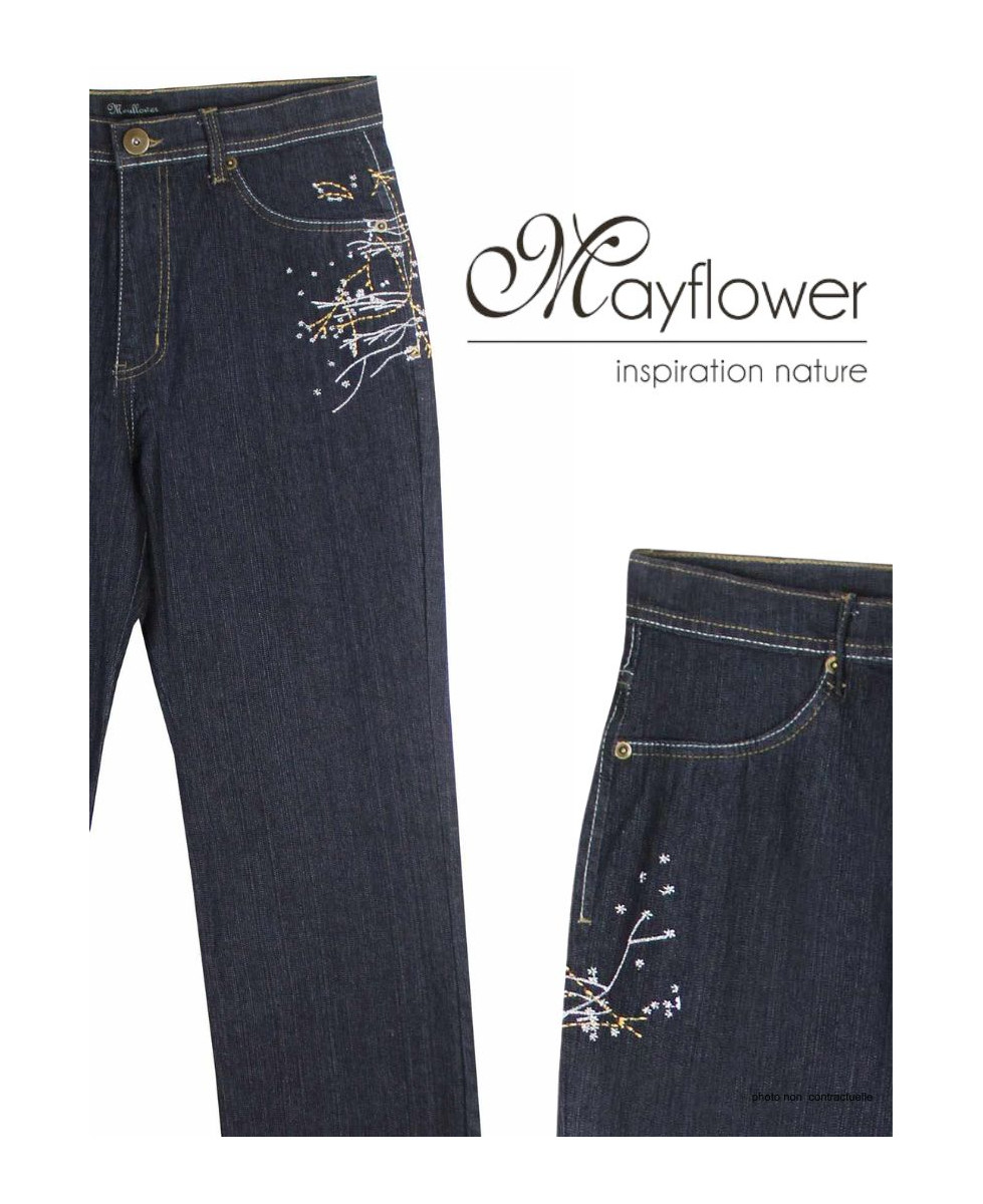 Jean femme SH1083 MAYFLOWER bleu denim extensible