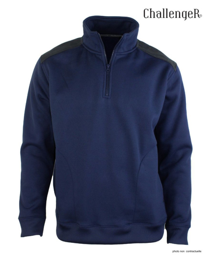 Sweat Col Camionneur Homme Pierro6 - Challenger Bleu Marine