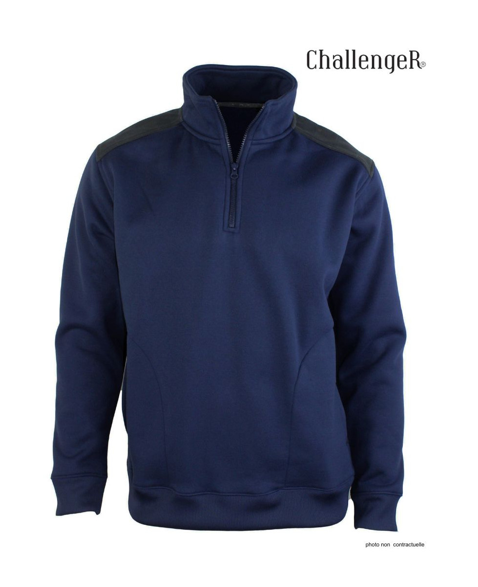 Sweat Col Camionneur Homme Pierro6 - Challenger Bleu Marine