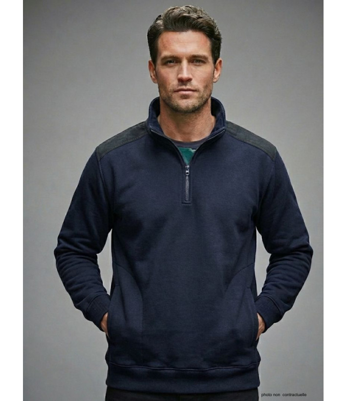 Sweat Col Camionneur Homme Pierro6 - Challenger Bleu Marine