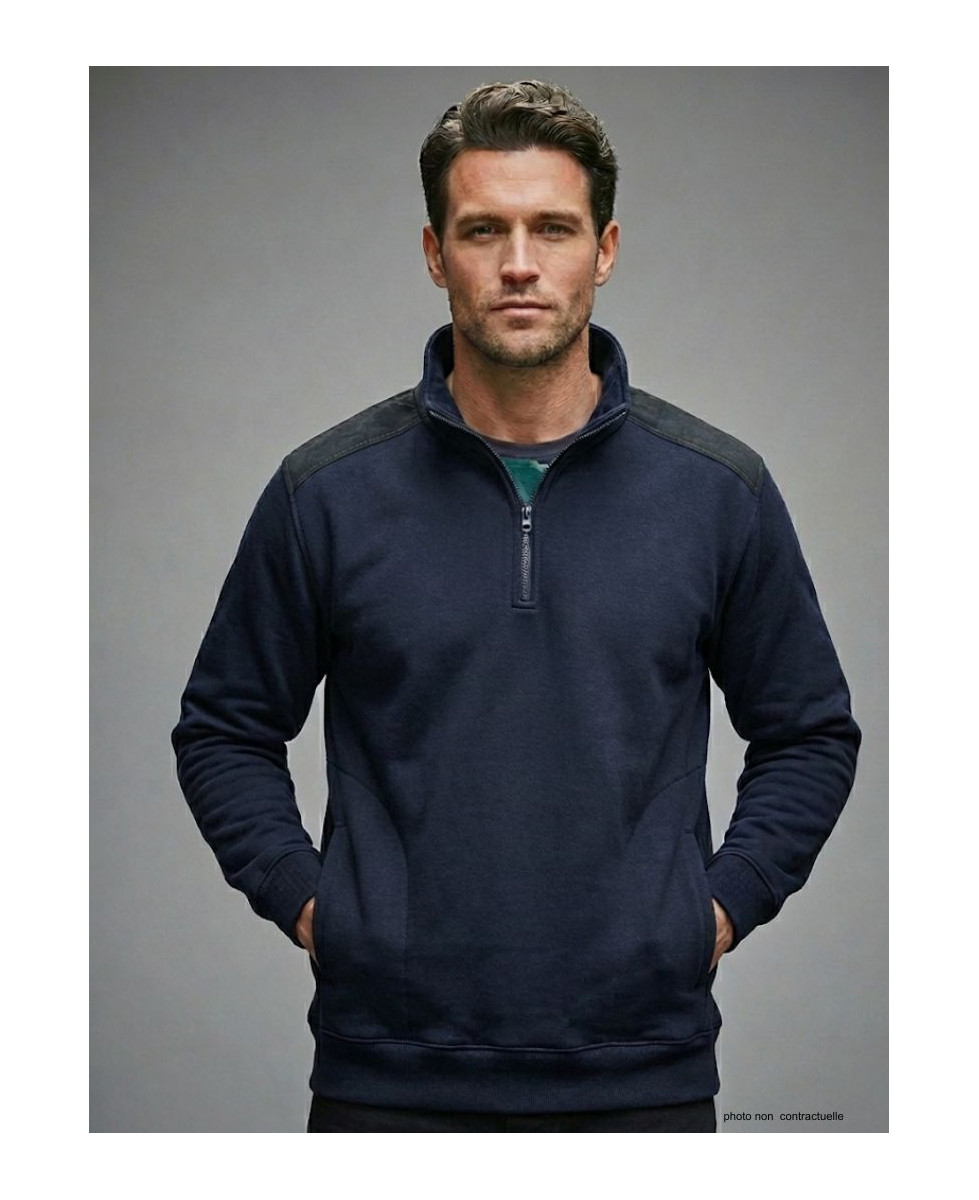 Sweat Col Camionneur Homme Pierro6 - Challenger Bleu Marine