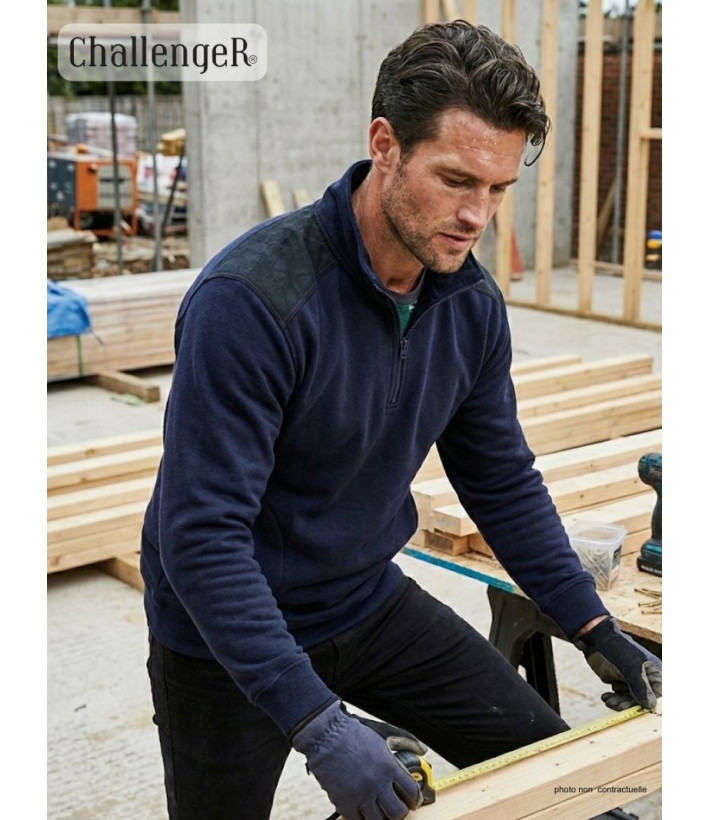 Sweat Col Camionneur Homme Pierro6 - Challenger Bleu Marine