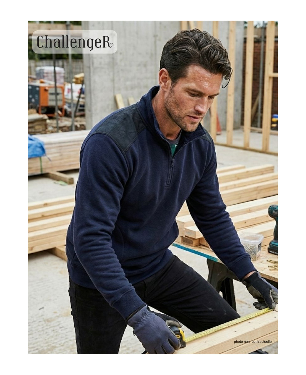 Sweat Col Camionneur Homme Pierro6 - Challenger Bleu Marine