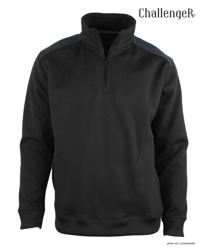 Sweat Col Camionneur Homme Pierro6 - Challenger Noir