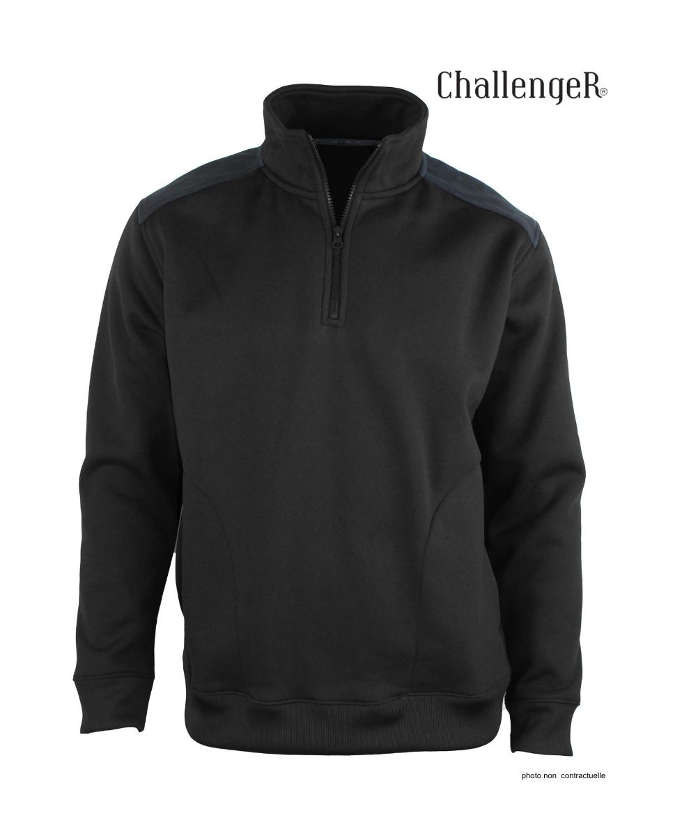 Sweat Col Camionneur Homme Pierro6 - Challenger Noir