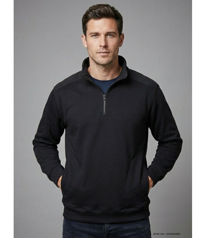 Sweat Col Camionneur Homme Pierro6 - Challenger Noir