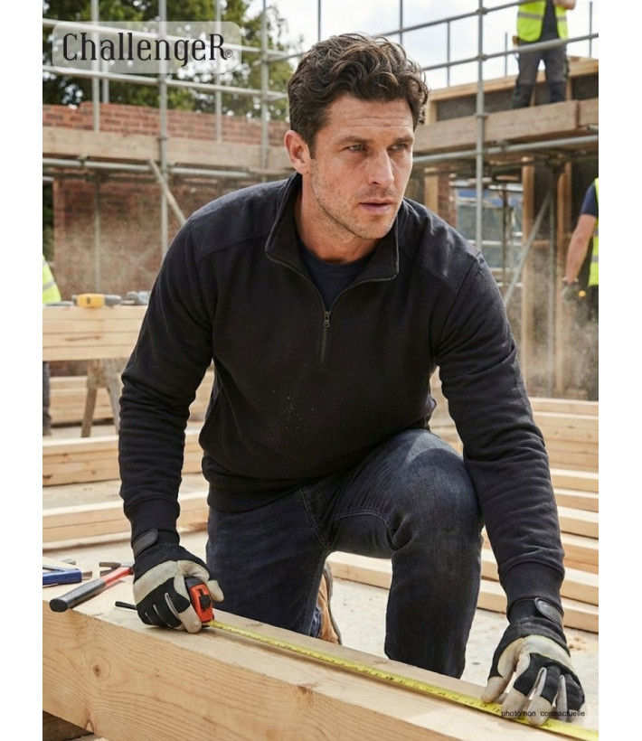 Sweat Col Camionneur Homme Pierro6 - Challenger Noir