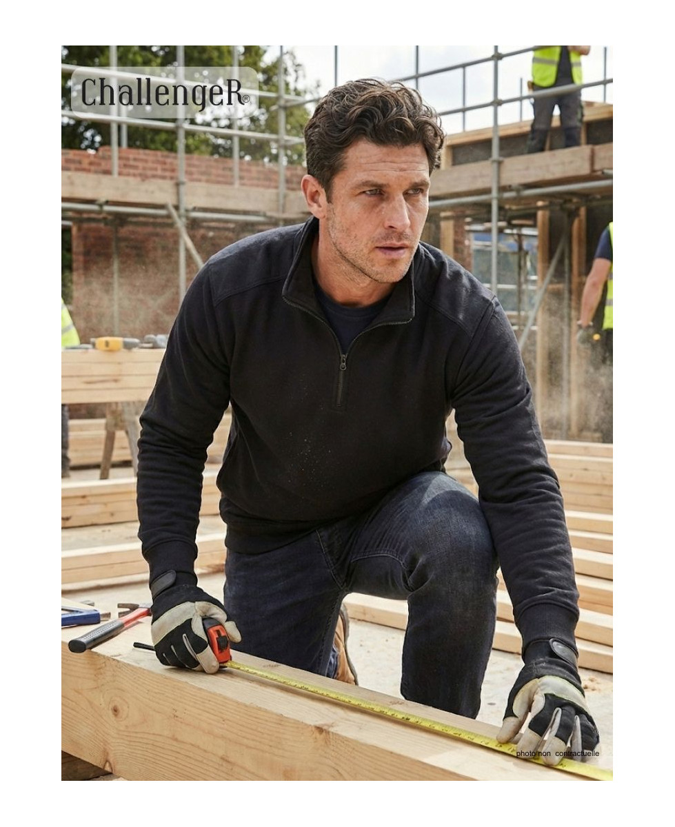 Sweat Col Camionneur Homme Pierro6 - Challenger Noir