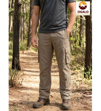 Pantalon Homme OGALO Marron : Résistant, Multipoches & Confort