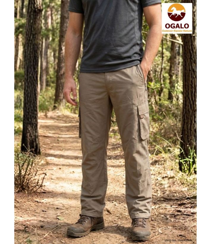 Pantalon Homme OGALO Marron : Résistant, Multipoches & Confort