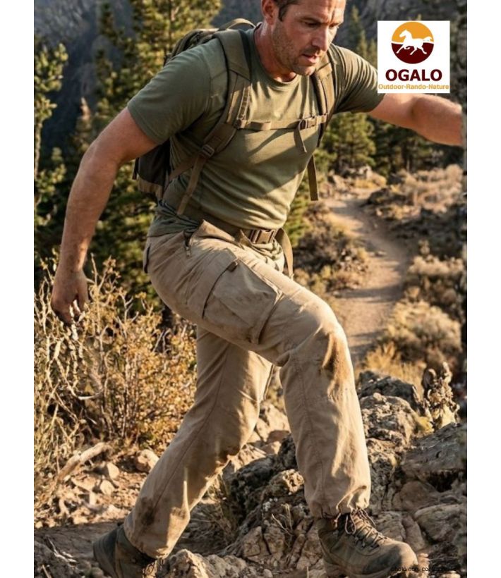Pantalon Homme OGALO Marron : Résistant, Multipoches & Confort