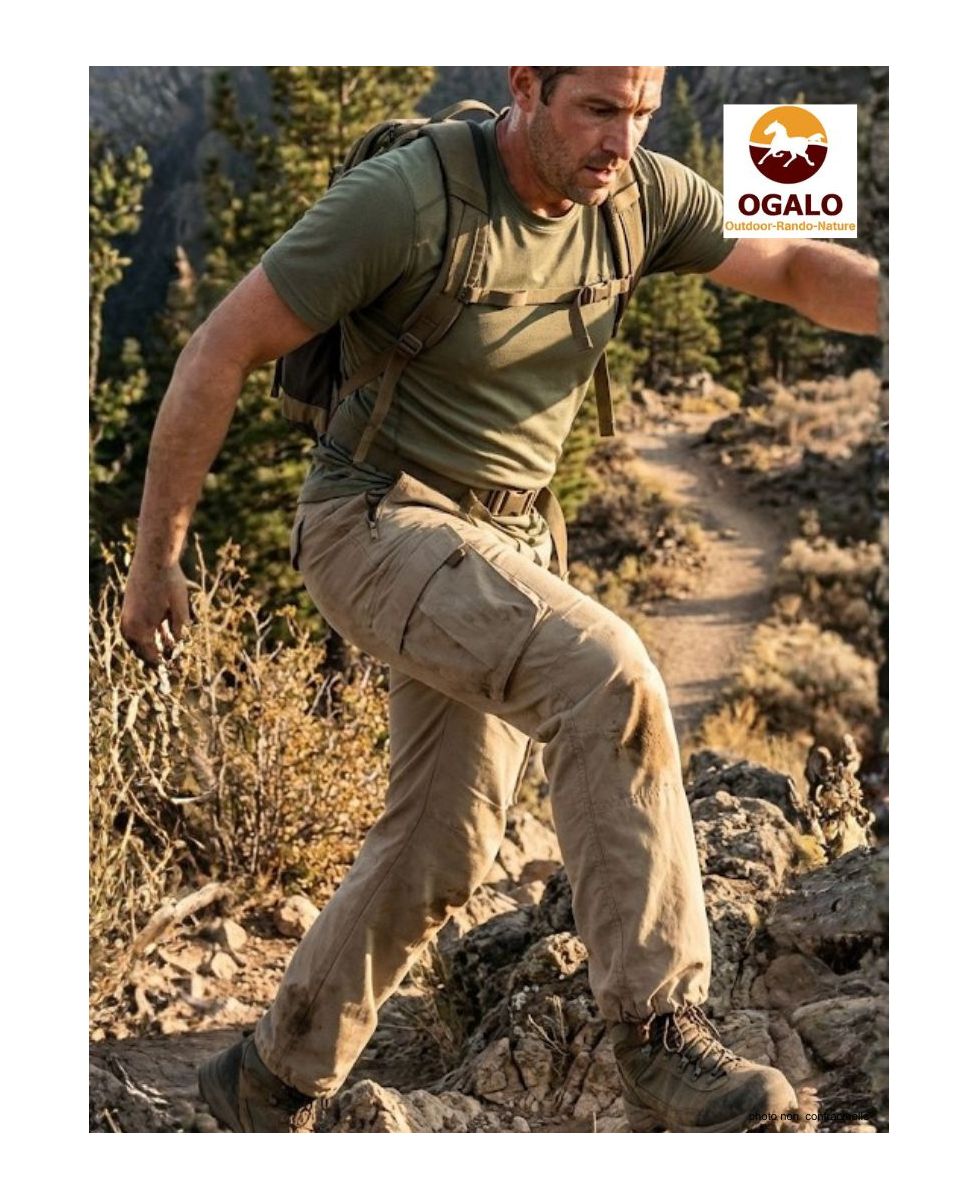 Pantalon Homme OGALO Marron : Résistant, Multipoches & Confort