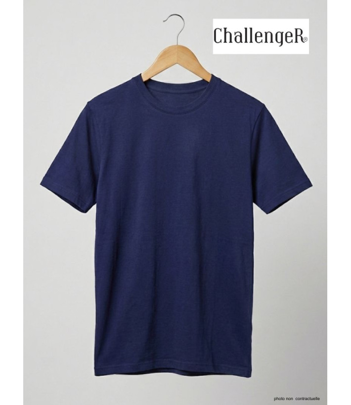 Tee-shirt Col Rond Challenger F110 - Coton Peigné Bleu Marine