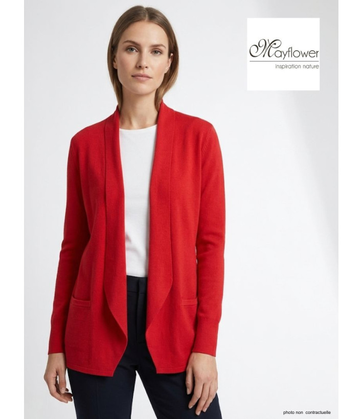 Gilet Blazer Femme Rouge PULF2005C - Élégance & Confort