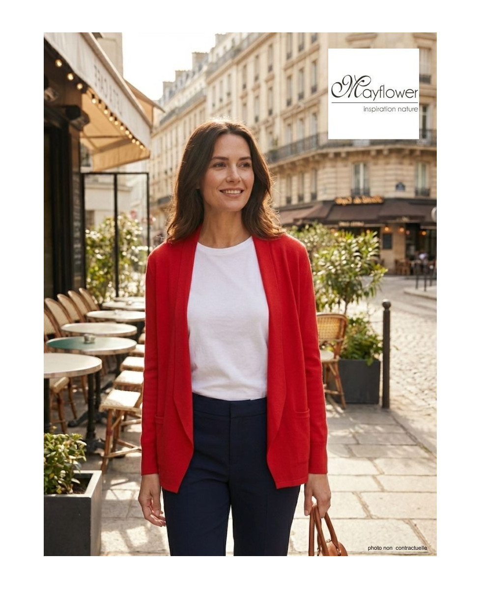 Gilet Blazer Femme Rouge PULF2005C - Élégance & Confort