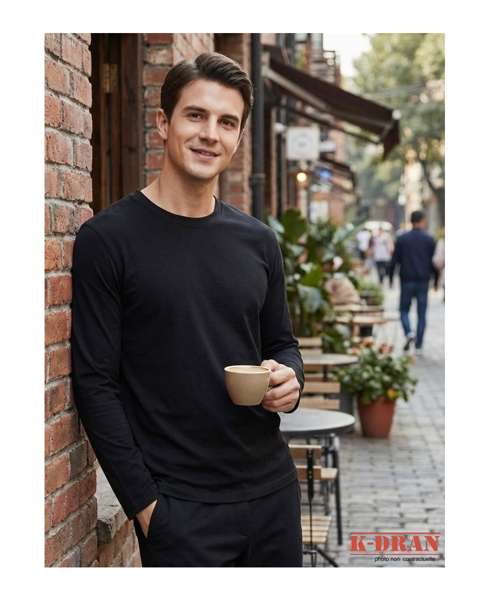 Tee-shirt Manches Longues Homme K-Dran KH0008N - Noir Acrylique