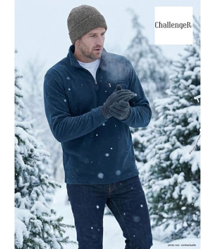 Sweat Polaire Col Zippé 1 Poche Caribou1 Challenger