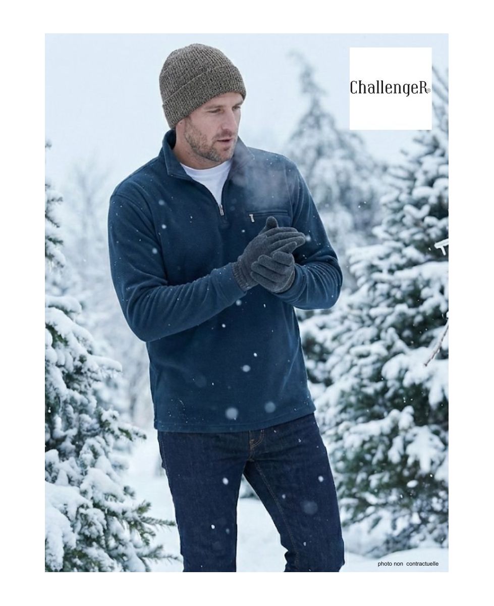 Sweat Polaire Col Zippé 1 Poche Caribou1 Challenger