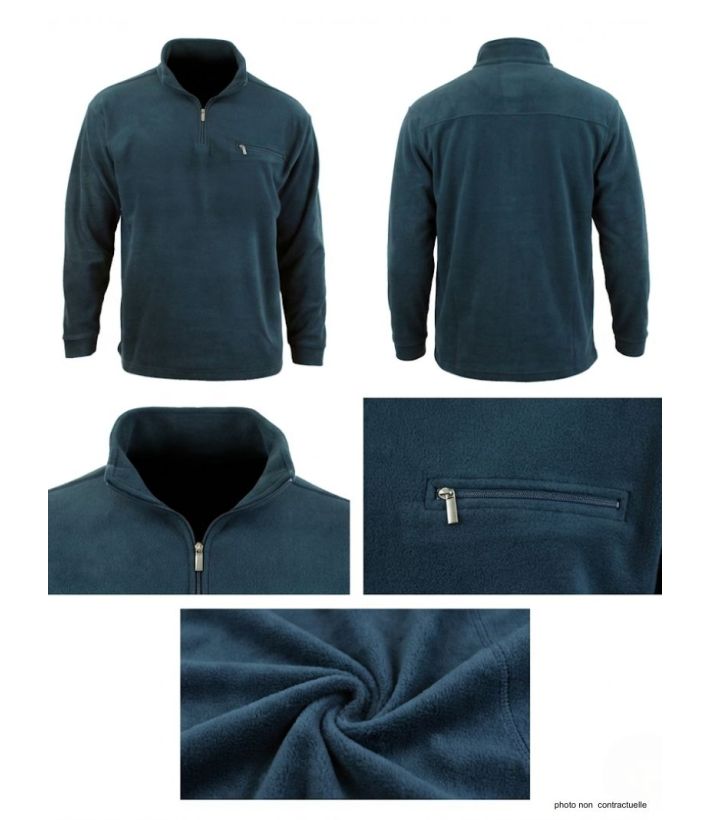 Sweat Polaire Col Zippé 1 Poche Caribou1 Challenger
