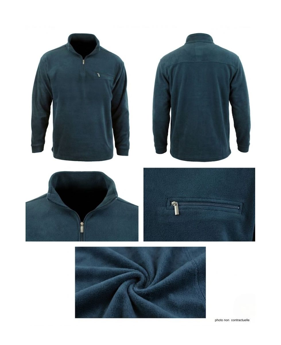 Sweat Polaire Col Zippé 1 Poche Caribou1 Challenger