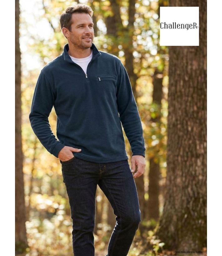 Sweat Polaire Col Zippé 1 Poche Caribou1 Challenger