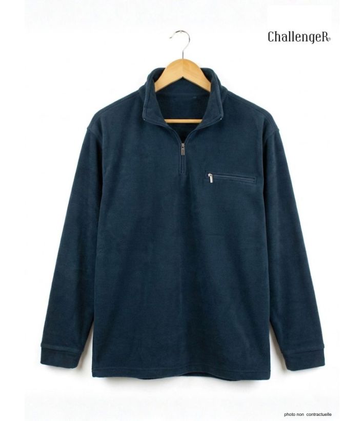 Sweat Polaire Col Zippé 1 Poche Caribou1 Challenger