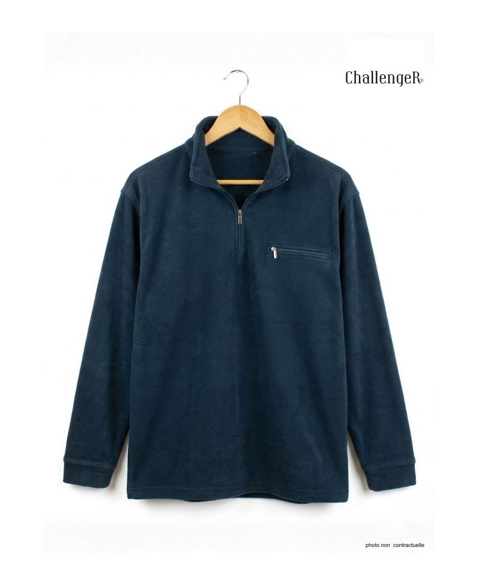 Sweat Polaire Col Zippé 1 Poche Caribou1 Challenger