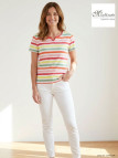 Tee-shirt Femme Mayflower Echo1r - Rayures Multicolores & Col Fantaisie