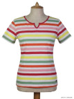 Tee-shirt Femme Mayflower Echo1r - Rayures Multicolores & Col Fantaisie