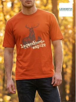 Tee-shirt Chasse Orange Ledertys LY0599O avec Motif Cerf