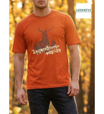 Tee-shirt Chasse Orange Ledertys LY0599O avec Motif Cerf