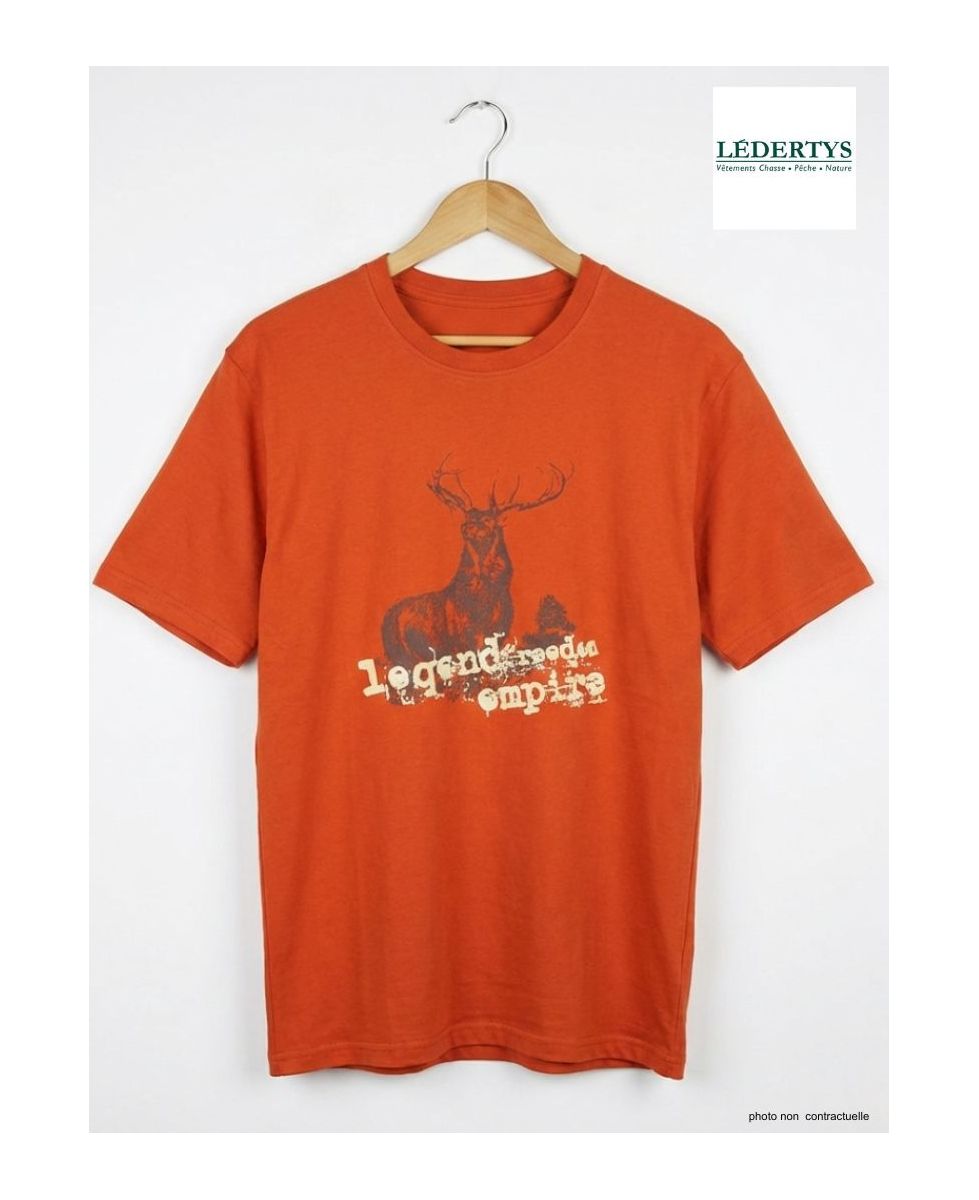 Tee-shirt Chasse Orange Ledertys LY0599O avec Motif Cerf