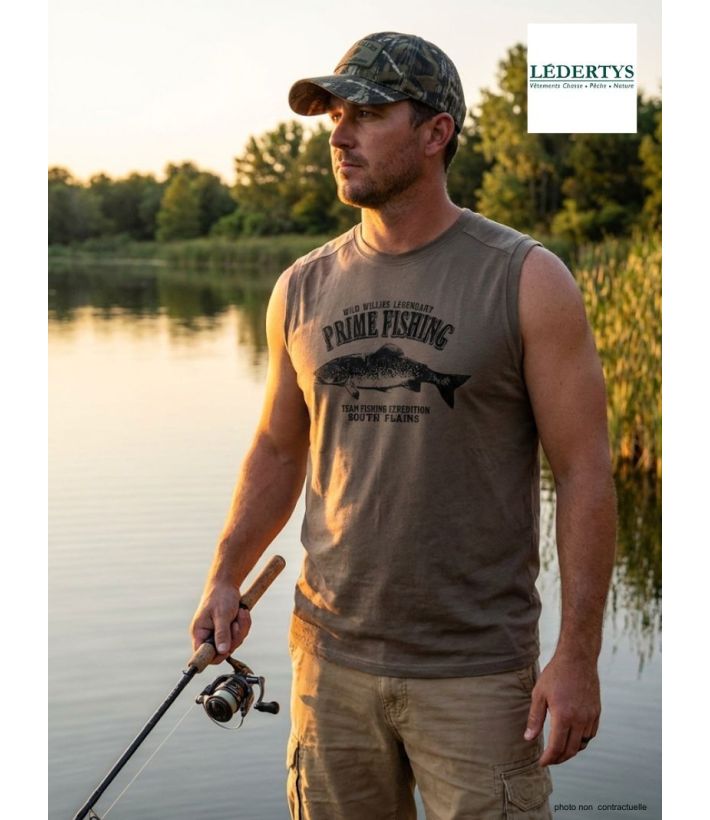 Tee-shirt Sans Manches Ledertys LY0598C avec Motif Truite