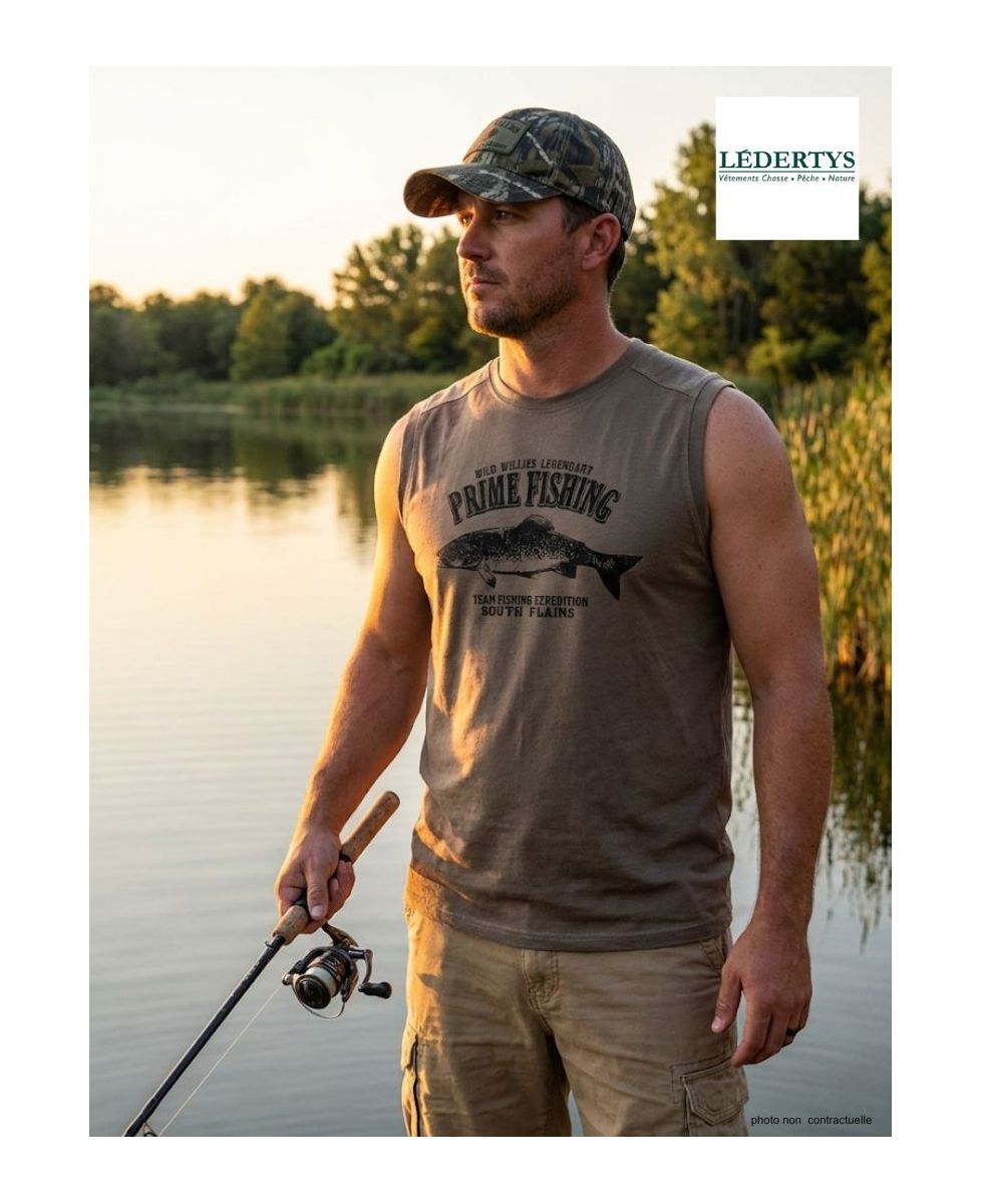 Tee-shirt Sans Manches Ledertys LY0598C avec Motif Truite