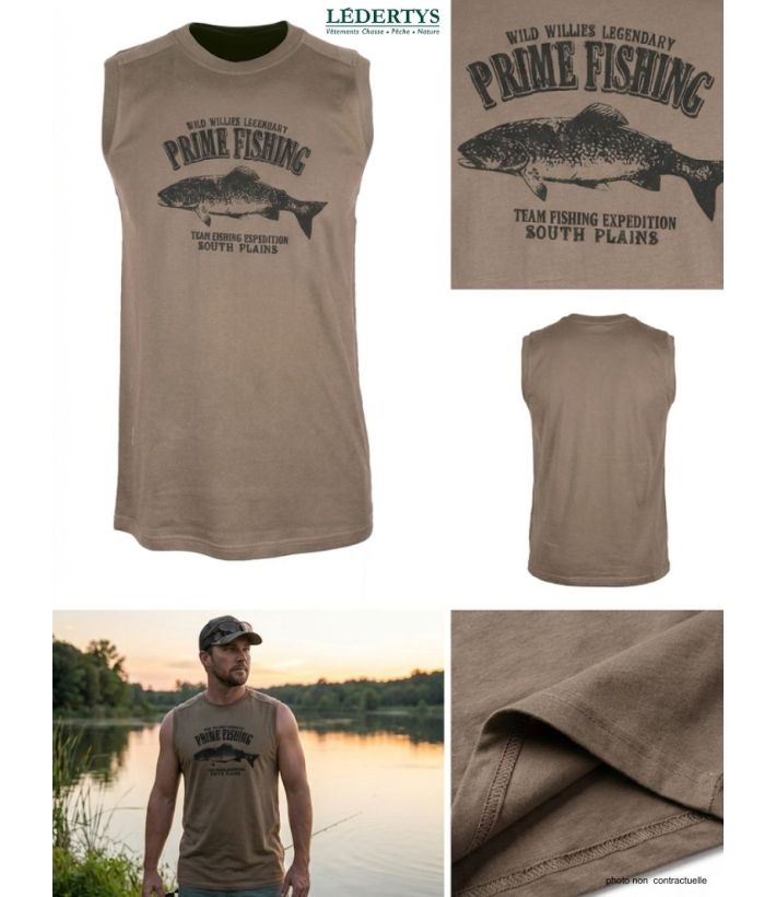Tee-shirt Sans Manches Ledertys LY0598C avec Motif Truite