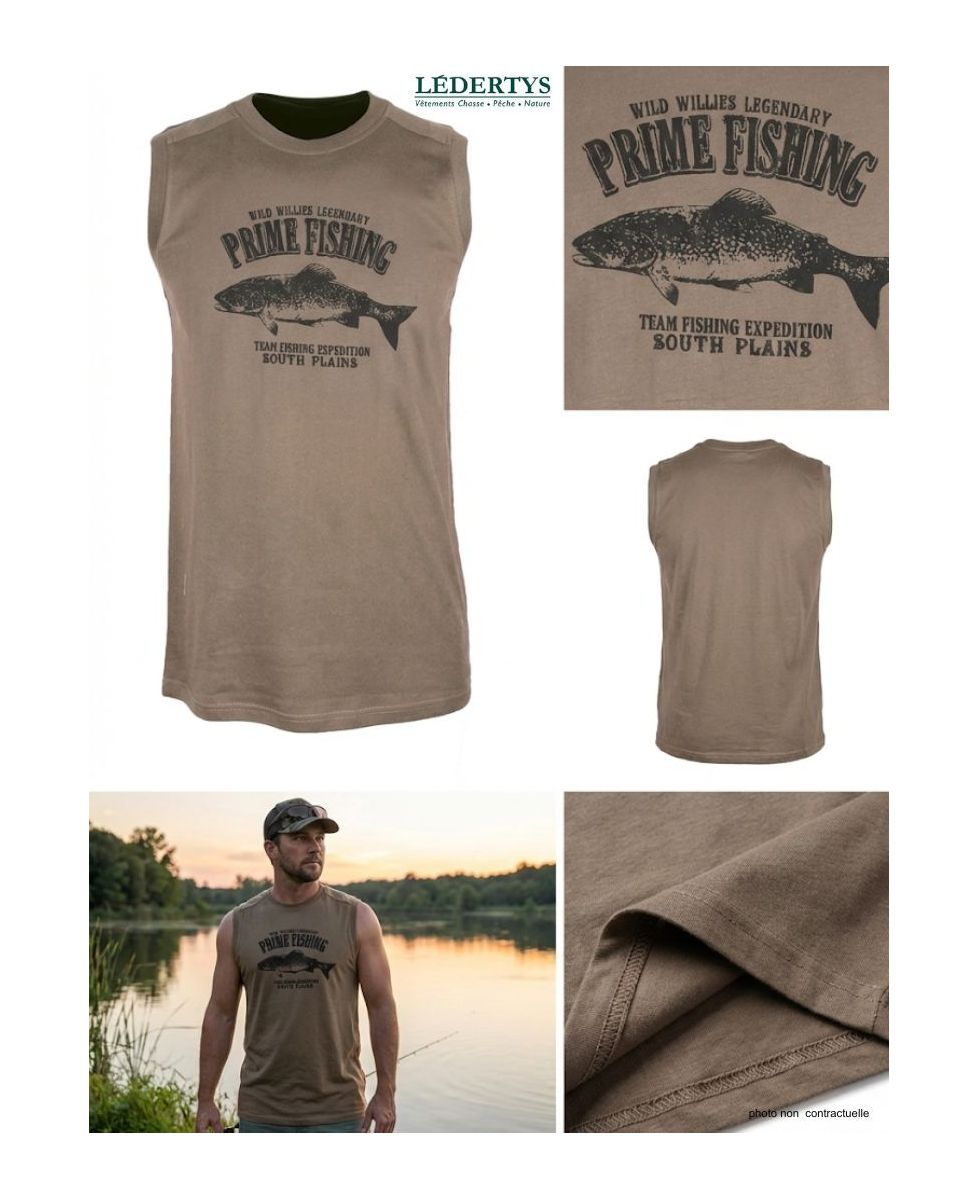 Tee-shirt Sans Manches Ledertys LY0598C avec Motif Truite