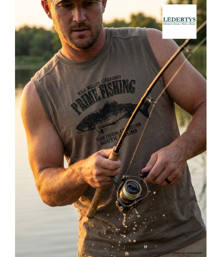 Tee-shirt Sans Manches Ledertys LY0598C avec Motif Truite