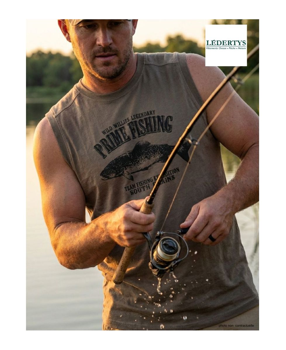 Tee-shirt Sans Manches Ledertys LY0598C avec Motif Truite